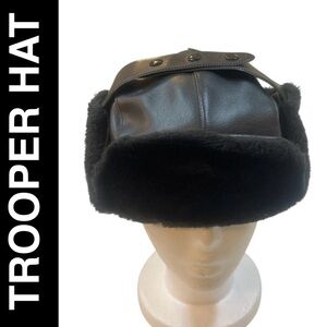 Vtg 80s/90s Made in USA Union Made Trooper Hat - ACTWU Tag - Black Size Medium